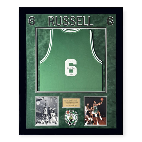 Bill Russell Boston Celtics Signed Autographed Jersey Framed To 32x40 JSA