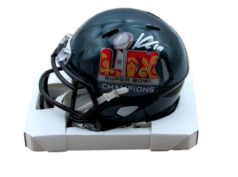 Kenny Gainwell Signed Super Bowl LIX Champions Mini Helmet Eagles BAS 192747