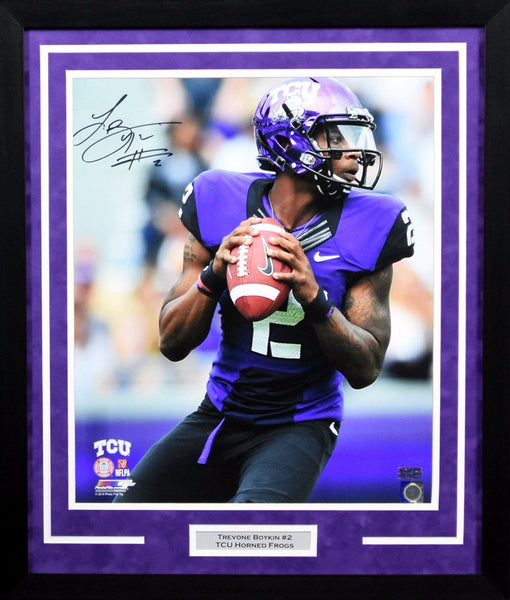 TREVONE BOYKIN AUTOGRAPHED TCU HORNED FROGS 16x20 FRAMED PHOTO COA