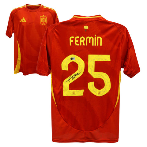 Fermin Lopez Signed Spain Home Soccer Jersey #25 with Beckett COA