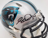 SAM DARNOLD AUTOGRAPHED PANTHERS SILVER SPEED MINI HELMET BECKETT QR 195171