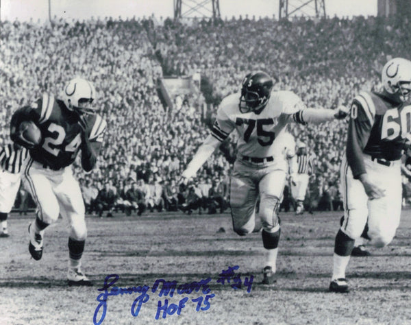 Lenny Moore Autographed Signed 8x10 Photo Baltimore Colts "HOF 75" SKU #245932