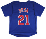 Sammy Sosa Authentic Signed Blue Pro Style Jersey Autographed BAS Witnessed
