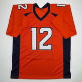 Autographed/Signed R.J RJ Harvey #12 Denver Orange Football Jersey JAS COA