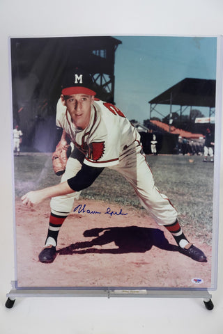 Warren Spahn Autographed Milwaukee Braves 16x20 Photo | PSA/DNA COA