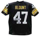 Mel Blount Autographed Pro Style Black XL Jersey 4x Champs & HOF Beckett 39297