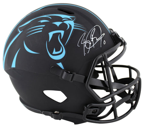 Panthers Brian Burns Signed Eclipse Full Size Speed Rep Helmet BAS