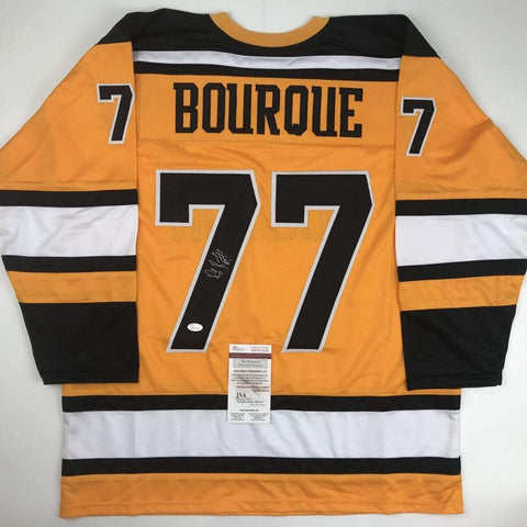 Autographed/Signed RAY BOURQUE Boston Yellow Hockey Jersey JSA COA Auto