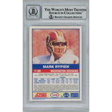 Mark Rypien Autographed 1989 Score Trading Card Beckett 46381