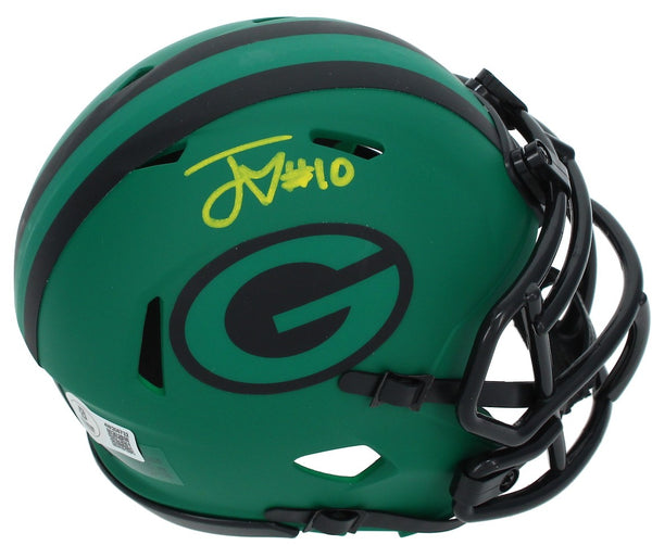 Jordan Love Autographed Green Bay Packers RAVE Speed Mini Helmet Beckett Witness
