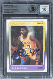 Lakers Magic Johnson Signed 1989 Fleer #67 Auto Grade 10 BAS Witnessed #16567281