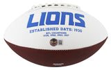Lions Jameson Williams Signed Rawlings White Panel Logo Football BAS Witnessed