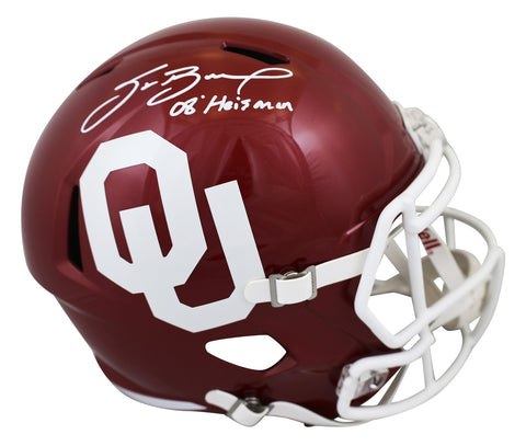Oklahoma Sam Bradford "2008 Heisman" Signed Full Size Speed Rep Helmet BAS Wit