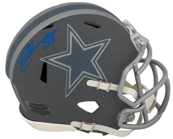 Drew Pearson Signed Dallas Cowboys SLATE Riddell Speed Mini Helmet -SCHWARTZ COA