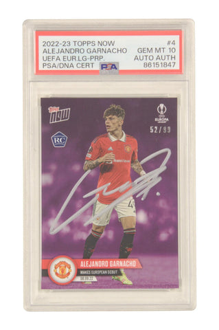 Alejandro Garnacho Signed 2022-23 Topps Now Pro Debut /99 Rookie Card - PSA 10