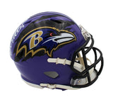 JK Dobbins Signed Baltimore Ravens Speed Custom Purple Ripped NFL Mini Helmet