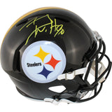 TJ Watt Autographed/Signed Pittsburgh Steelers F/S Helmet Beckett Witness 50938