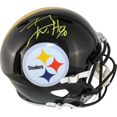 TJ Watt Autographed/Signed Pittsburgh Steelers F/S Helmet Beckett Witness 50938