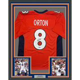 Framed Autographed/Signed Kyle Orton 35x39 Denver Orange Jersey Beckett COA