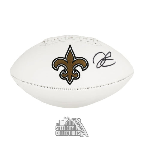 Derek Carr Autographed New Orleans Saints White Logo Football - Fanatics