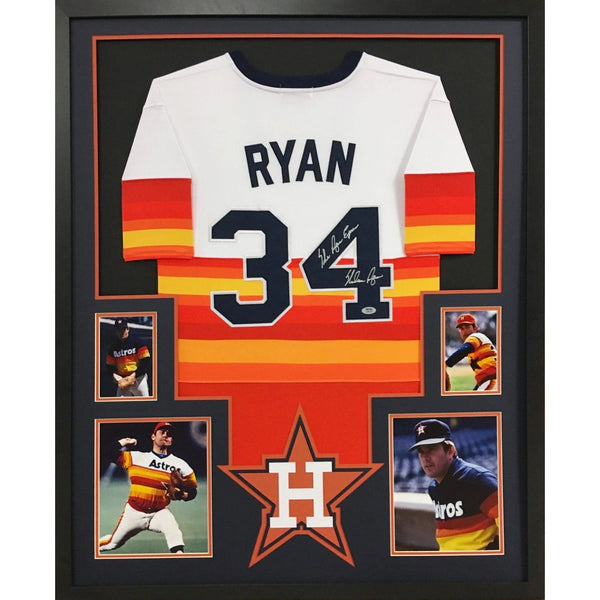 Nolan Ryan Autographed Signed Framed Houston Astros Jersey PSA/DNA