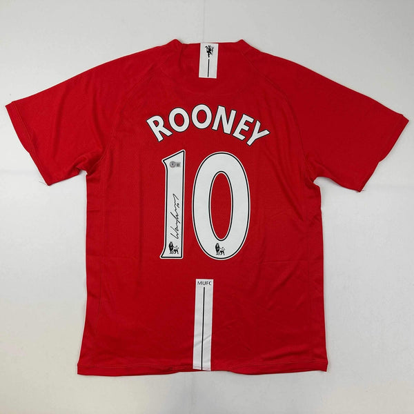 Autographed/Signed Wayne Rooney Manchester United Red 2008 Jersey Beckett COA