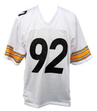 James Harrison Signed/Auto Steelers Custom White Football Jersey JSA 163159