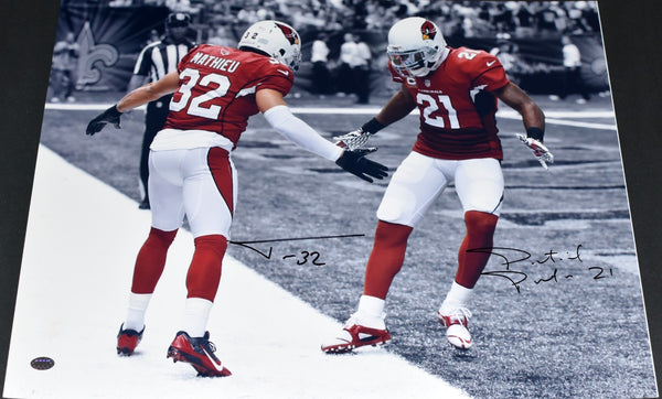 PATRICK PETERSON & TYRANN MATHIEU SIGNED ARIZONA CARDINALS 16x20 PHOTO GTSM