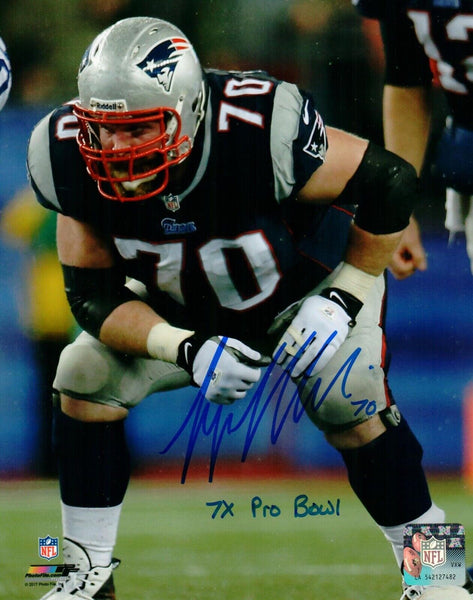 Logan Mankins New England Patriots Signed 8x10 7x Pro Bowl Patriots Alumni COA