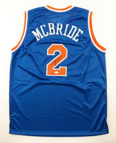 Deuce Miles McBride Signed New York Knicks Blue Jersey (JSA) 2021 NBA Draft Pick