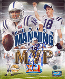 Colts Peyton Manning Authentic Signed 8x10 Vertical Collage Photo BAS #AE13989