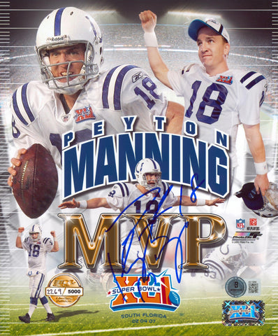Colts Peyton Manning Authentic Signed 8x10 Vertical Collage Photo BAS #AE13989