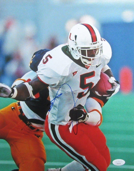 Edgerrin James Autographed 11x14 Photo Miami Hurricanes JSA