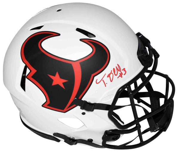 NATHANIEL TANK DELL SIGNED HOUSTON TEXANS LUNAR AUTHENTIC SPEED HELMET BECKETT