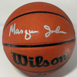 Bucks MARQUES JOHNSON Signed Full Size Wilson Replica Basketball AUTO- BAS