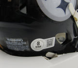 Rocky Bleier HOF Signed/Inscr Black Mini Helmet Steelers Beckett Witness 191559