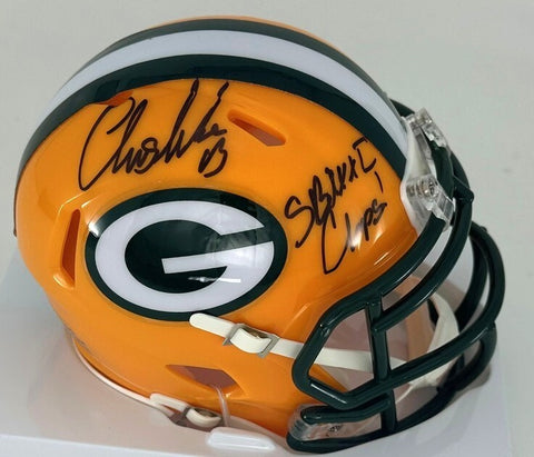 Packers CHRIS JACKE Signed Riddell Speed Mini Helmet AUTO w/ SB XXXI Champ - BAS