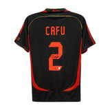 Cafu Signed AC Milan Black Away Soccer Jersey #2 with Beckett COA