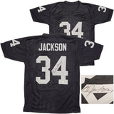OAKLAND RAIDERS BO JACKSON AUTOGRAPHED BLACK JERSEY BECKETT BAS WITNESS 226423