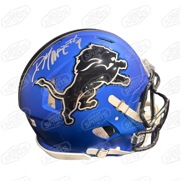 DERRICK MOORE SIGNED DETROIT LIONS MCM ALTERNATE SPEED AUTHENTIC HELMET BECKETT