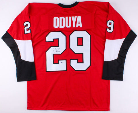Johnny Oduya Signed Senators Jersey (Beckett COA) Playing career 1999-present