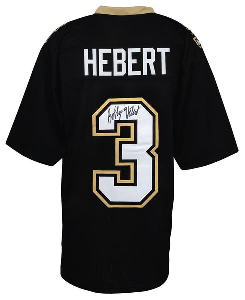 Bobby Hebert (SAINTS) Signed Black Custom Football Jersey - (SCHWARTZ COA)