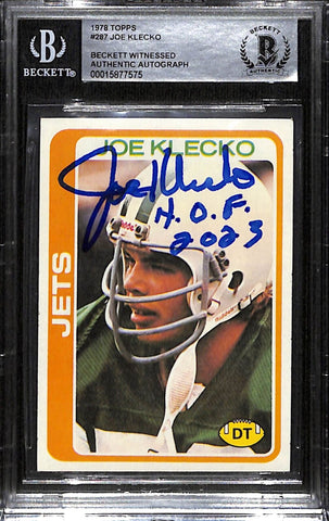 Joe Klecko Signed 1978 Topps #287 Trading Card HOF Slab Beckett 39540