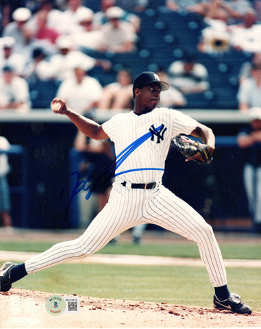 Dwight Doc Gooden Autographed New York Yankees 8x10 Photo Beckett Witnessed