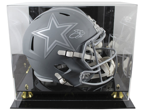 Cowboys Emmitt Smith Signed Slate Full Size Speed Rep Helmet W/ Case BAS Witness