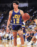 John Stockton Autographed Signed 11x14 Photo Utah Jazz Beckett BAS QR #AE31848