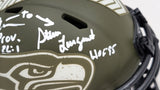 LARGENT ZORN AUTOGRAPHED SEAHAWKS CAMO MINI HELMET SALUTE TO SERVICE MCS 211063