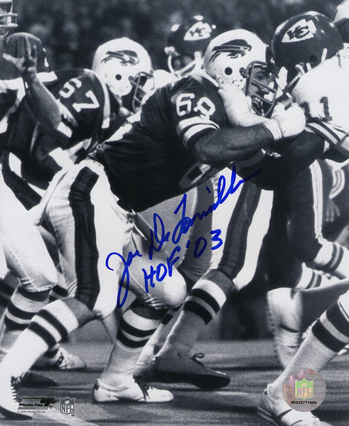 Joe Delamieulleure Signed Bills B&W vs Chiefs 8x10 Photo w/HOF'03 - (SS COA)