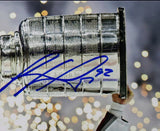 Gabe Landeskog Autographed 8x10 Raising Cup Photo with Plaque JSA COA