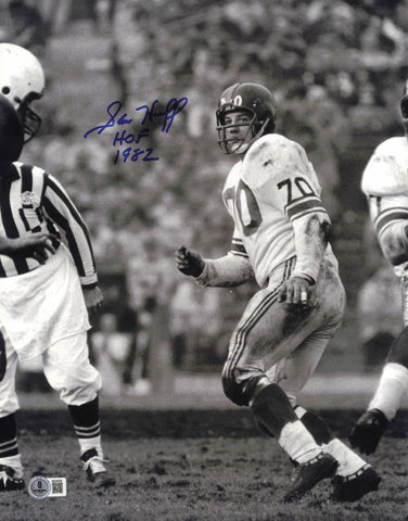 Sam Huff Autographed 11x14 Photo New York Giants "HOF 1982" Beckett QR #BS30538